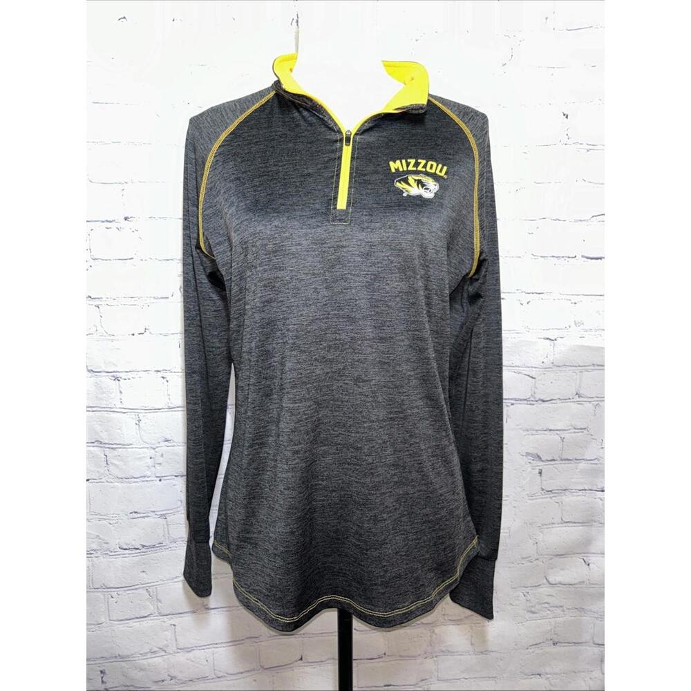 Colosseum Mizzou Tigers Long Sleeve 1/4 Zip Athletic Shirt Womens Large Dri Fit